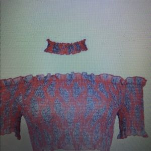 Molly shirred short sleeve choker Bardot